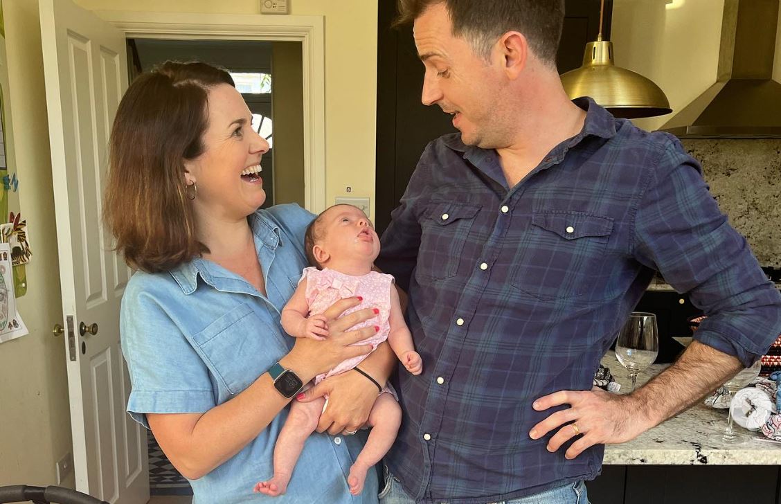 BBC Breakfast's Nina Warhurst posts rare pics with husband and newborn baby daughter as she celebrates milestone week | The Sun