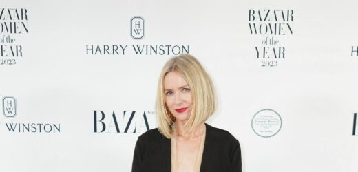 Naomi Watts stuns in a black floor-length gown as she leads arrivals at Harpers Bazaar Awards