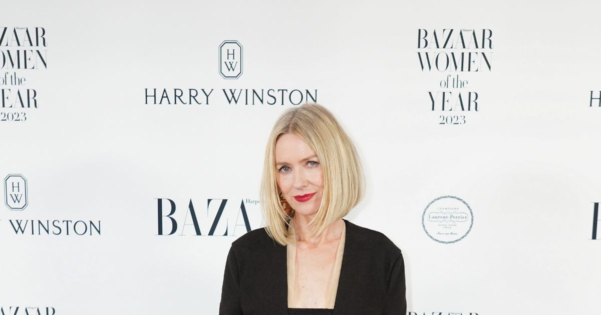 Naomi Watts stuns in a black floor-length gown as she leads arrivals at Harpers Bazaar Awards