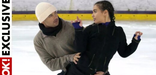 Dancing On Ices Ryan Thomas tackles racy routine with pro partner as she skates through his legs