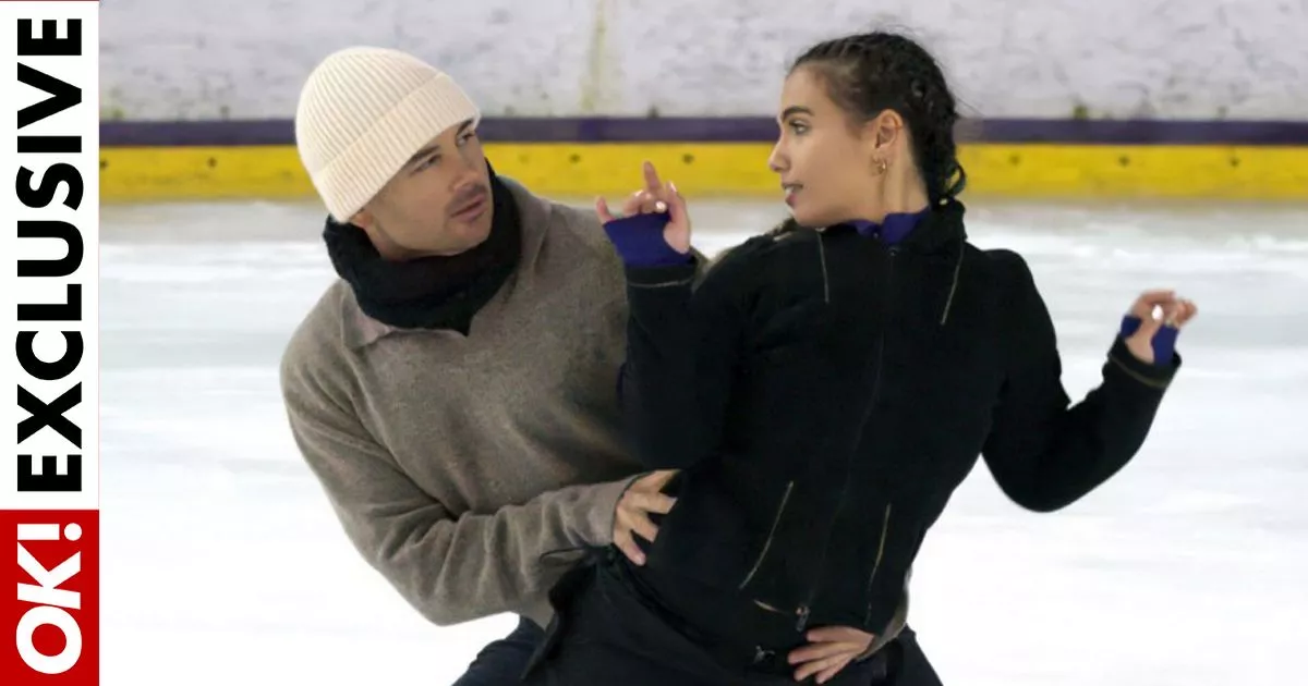 Dancing On Ices Ryan Thomas tackles racy routine with pro partner as she skates through his legs