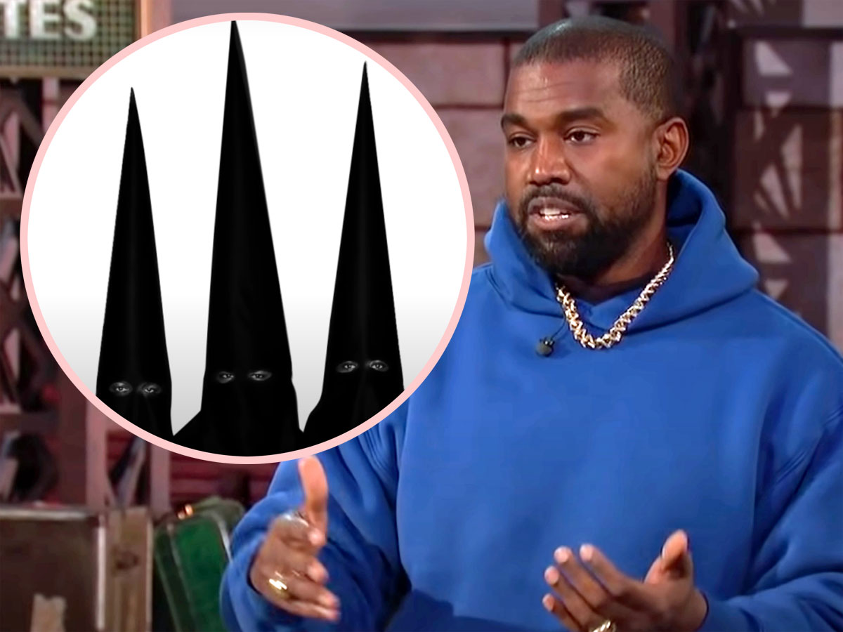 Kanye West Back At It Again – Wears KKK-Style Hood At Album Listening Party WITH HIS KIDS!